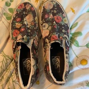 floral vans, size 9